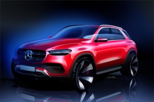 メルセデス GLE 新型、ティザースケッチ…「退屈な部分は全くない」 画像