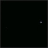 「はやぶさ2」の光学航法望遠カメラが撮影した月と地球　（c） JAXA