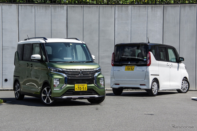 三菱 eKクロス スペース(左)とeKスペース