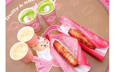 「もなか抹茶ラテ」＆「みそクリームスープ」＆「ポークライスロール」