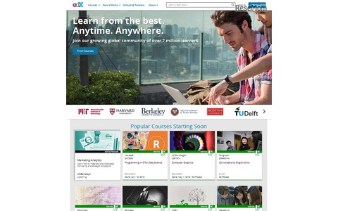 「edX」公式サイトトップページ